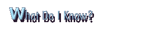 What Do I Know?
